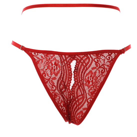 Lace culotte panties with ribbon at the waist 21687 woman