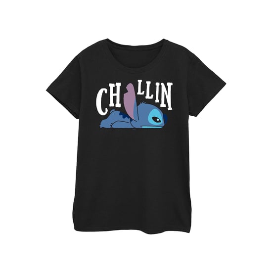 Disney Womens/Ladies Lilo And Stitch Chillin Cotton T-Shirt (Black)