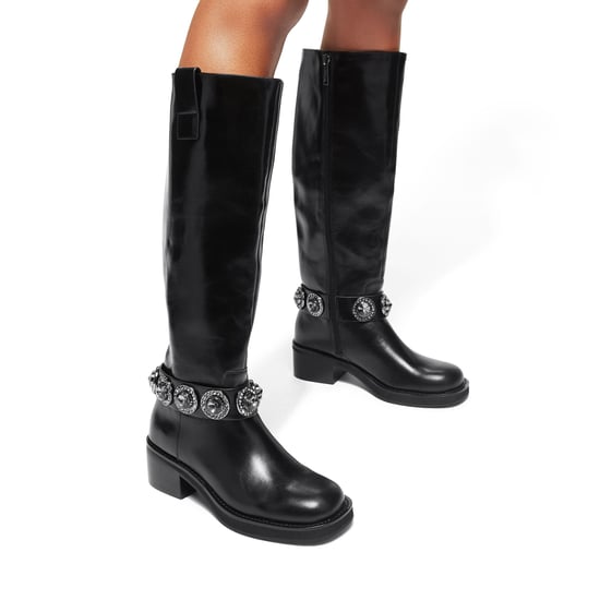 Kurt Geiger London Leather Octavia Knee Pull On Boots