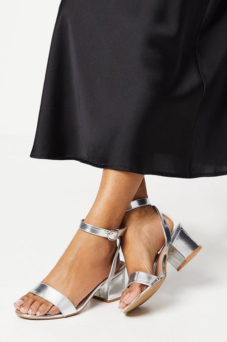 Wide Fit Tommi Barely There Mid Block Heel Sandals - Image 1