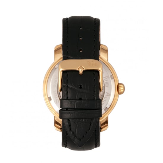 Reign Kahn Automatic Skeleton Leather-Band Watch