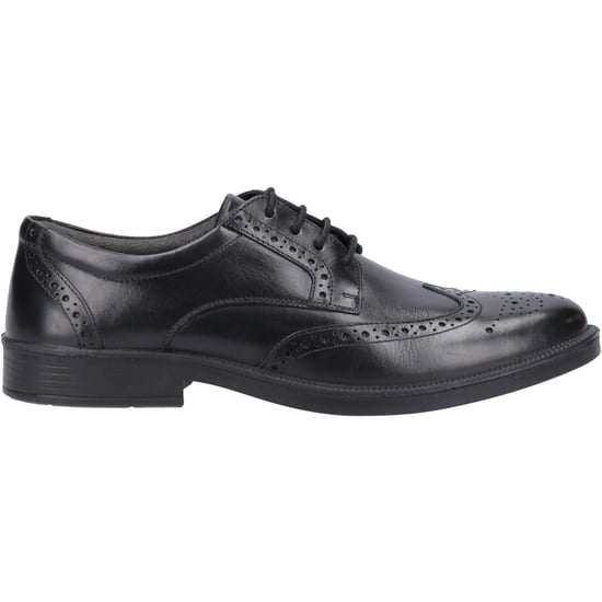Hush Puppies Nolan Leer Heren Zwart Brogues Schoenen - Image 5