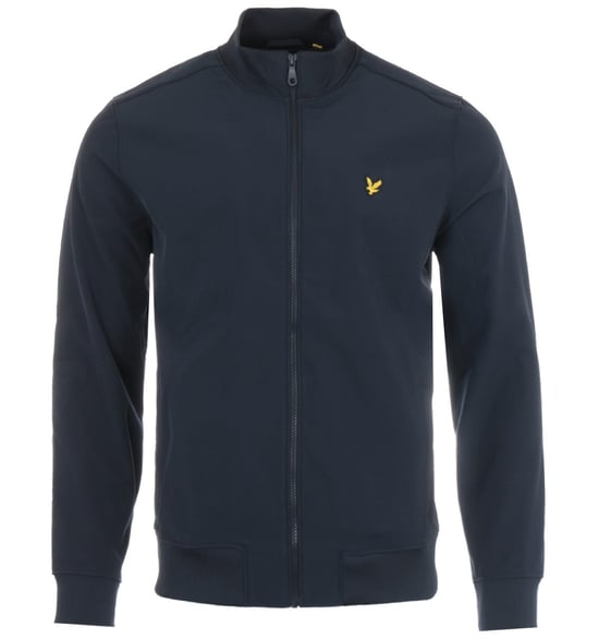 Lyle & Scott softshell jack met ritssluiting en trechterhals - donkerblauw - Image 1