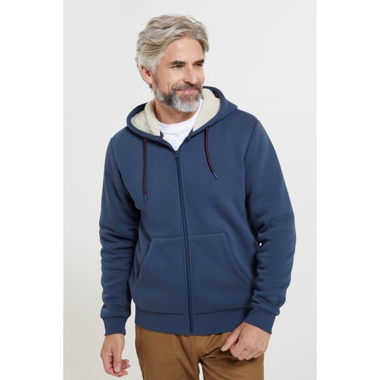 Mountain Warehouse Heren Dalton Borg gevoerde Full Zip Hoodie (Marine) - Image 1