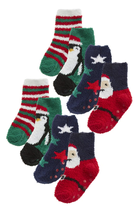 8 paar multiverpakking pluizige kindersokken | Warme gezellige kerstsokken voor jongens en meisjes - Diverse - Image 1