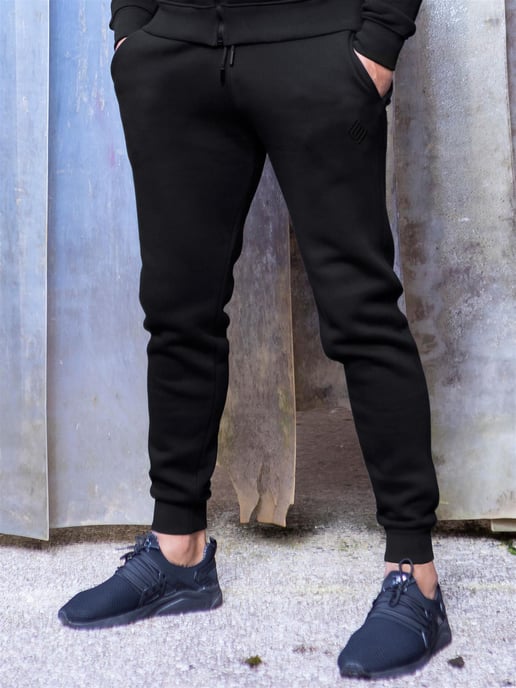 Enzo | Heren Zip Up Hoodie Tracksuit Set - Zwart - Image 4