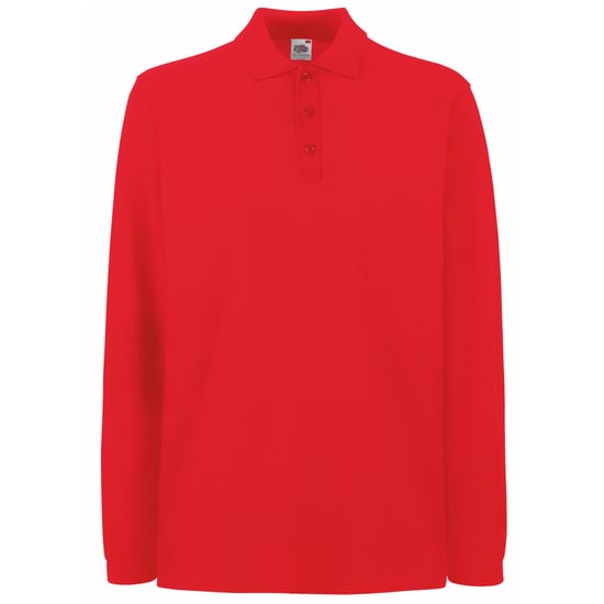 Fruit Of The Loom Heren Premium Poloshirt Met Lange Mouwen (Rood) - Image 1