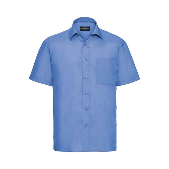 Russell Collection Heren Poplin Easy-Care Formeel Overhemd met Korte Mouwen (Bedrijfsblauw) - Image 1