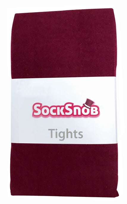 Dames 80 denier ondoorzichtige effen gekleurde panty's - Bordeaux - Image 2