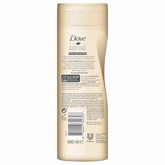Dove Visible Glow Zelfbruinende Lotion Licht tot Medium 400ml - Image 2