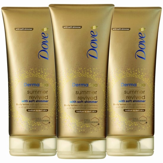 Dove DermaSpa Summer Revived Gradual Self Tan Body Lotion With Soft Shimmer Medium To Dark Skin 3 x 200ml