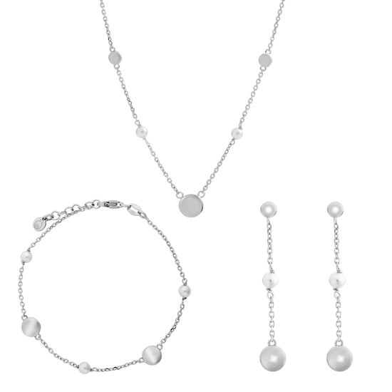 Orphelia 'Milena' Dames 925 Sterling Zilveren Set: Ketting + Armband + Oorbellen - Zilver SET-7379 - Image 1