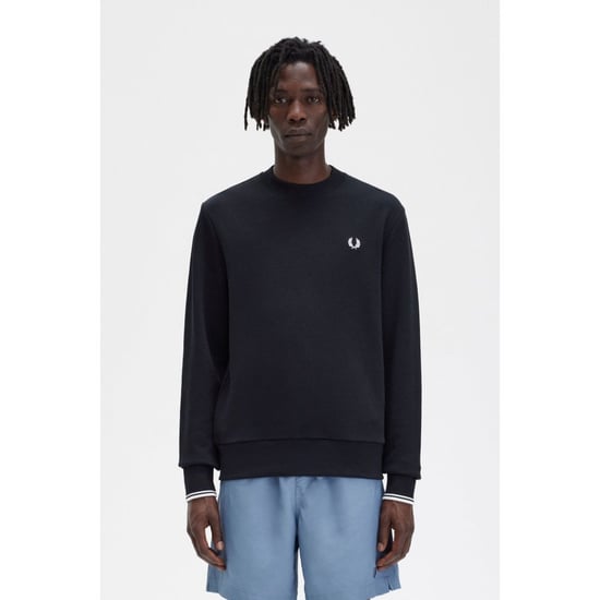 Men's Fred Perry Crew Neck Sweatshirt in Black