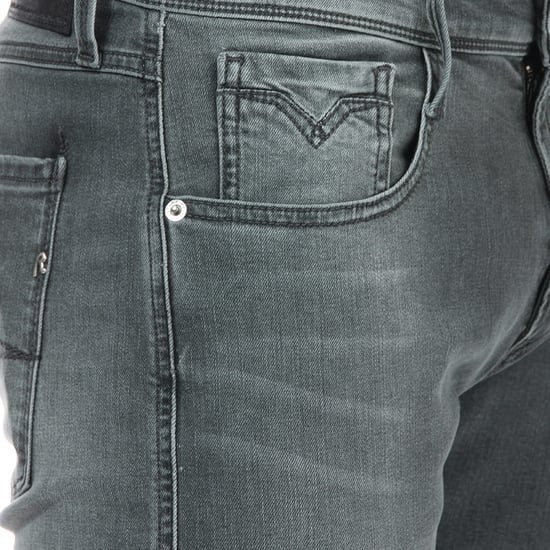 Men's Replay Andbass Slim Fit Jeans in Grey - Image 5
