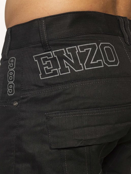 Enzo | Heren Combat Denim Jeans - Zwart - Image 4