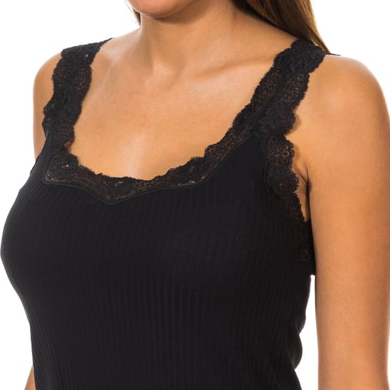 Dames-T-shirt met ronde hals en brede kanten band 1072675 - Image 2