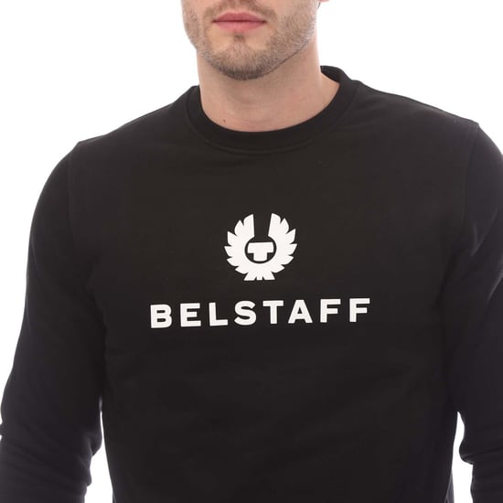 Heren Belstaff Signature Crewneck Sweatshirt in Zwart-Wit - Image 3