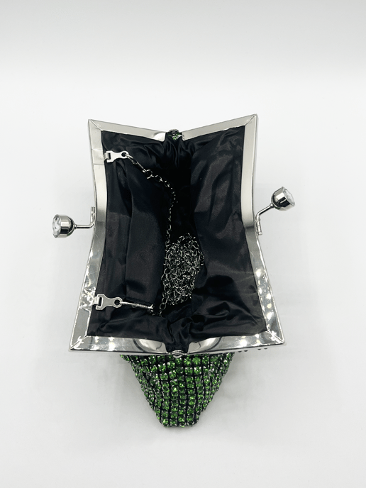 Green Crystal Clutch Bag