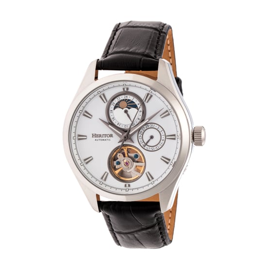 Heritor automatisch Sebastian semi-skelet lederen band horloge - Image 1