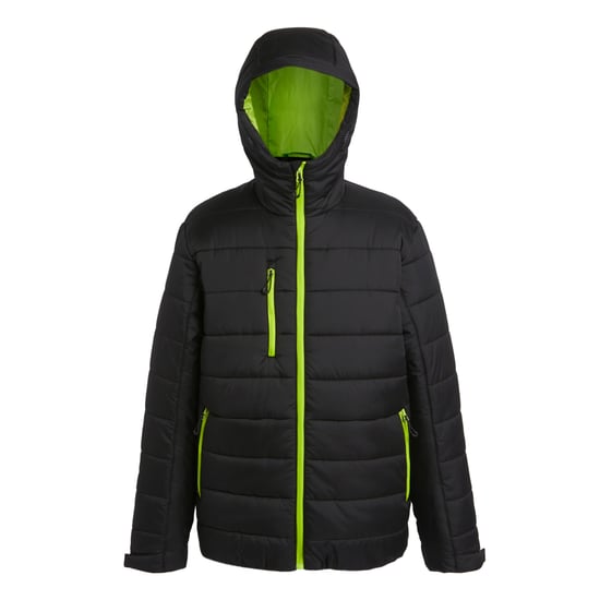 Regatta Mens Navigate Thermal Padded Jacket (Black/Lime Green)