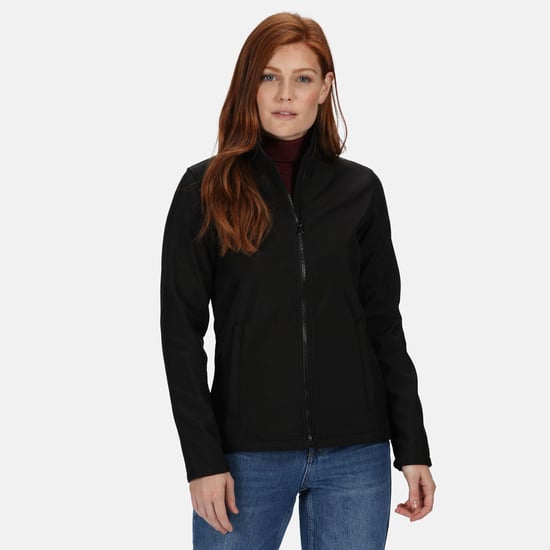 Regatta Womens/Ladies Ablaze Printable Soft Shell Jacket (Black/Black)