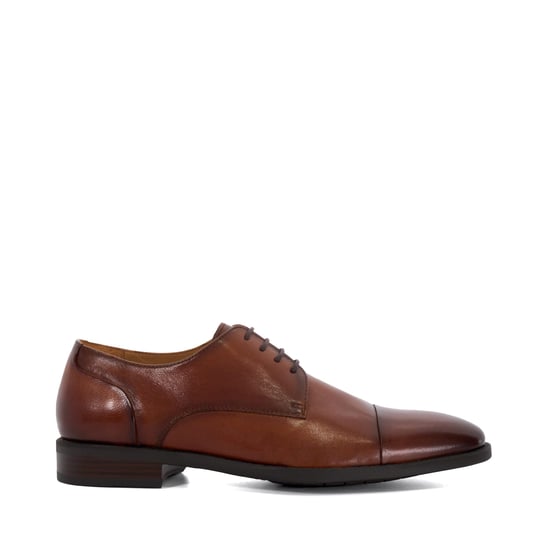 Dune Suffix Leren Heren Veterschoenen In Donkerbruin - Image 2