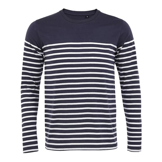 SOLS Heren Matelot Gestreept T-shirt Met Lange Mouwen (Franse marine / Wit) - Image 1