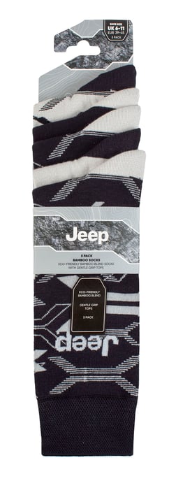Heren Bamboe Dress Socks | Jeep | 5-Pack Ademend Vrijetijdssokken voor Elke Dag - Marineblauw / Grijs - Image 2