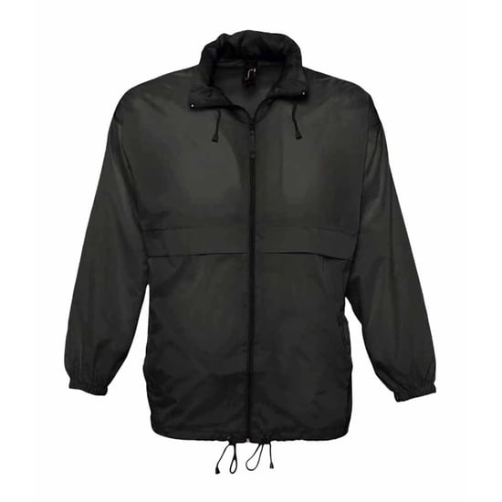 SOLS Unisex Surf Windbreaker Lichtgewicht Jasje (Zwart) - Image 1