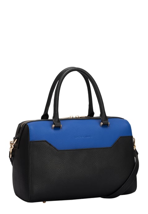 TWO-TONE LEATHER ZIP TOP GRAB BAG