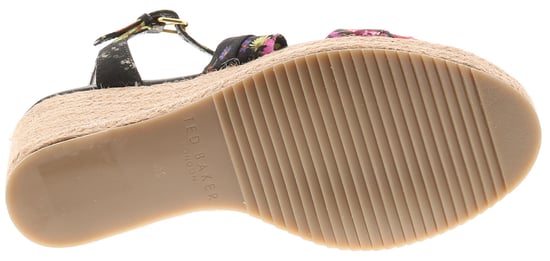 Ted Baker Dames Sandalen Cardima Espadrille Wedge Bloemenprint Zwart - Image 5