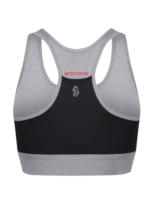 Luke 1977 Womens Spin Sports Bra in Light Grey