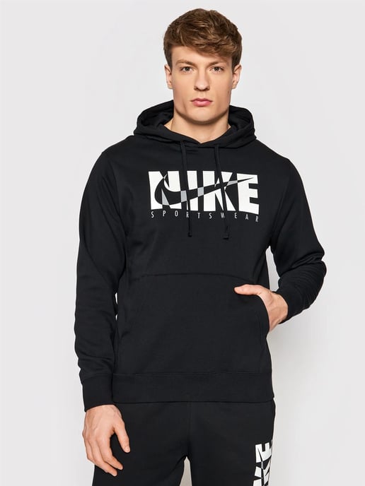 Nike Heren Sportswear Fleece Hoodie in Zwart - Image 1