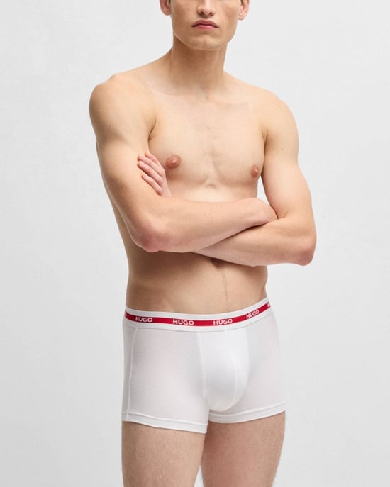 Men's Hugo Organic Boxer Shorts in Open White 120 - Image 5