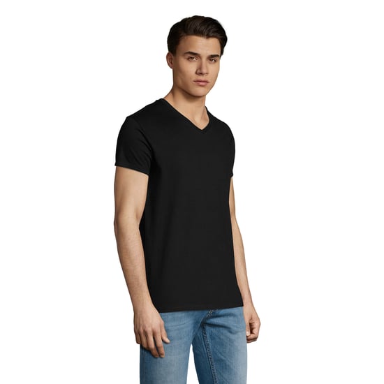 SOLS Mens Imperial V Neck T-Shirt (Deep Black)