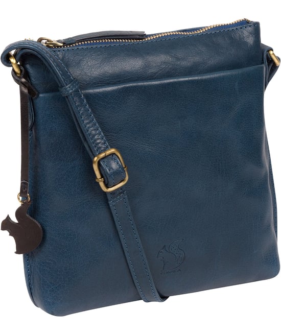 'Nikita' Snorkel Blue Leather Cross Body Bag