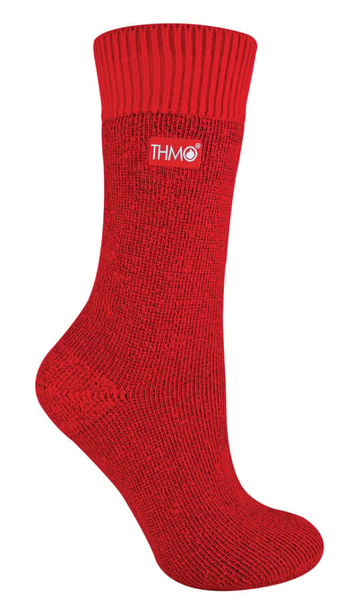 THMO - Dames Fleece Gevoerde Winter Thermische Sokken - Rood - Image 1