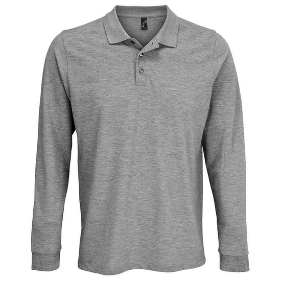 SOLS Unisex Prime Pique Polo voor volwassenen met lange mouwen (Grijze Mergel) - Image 1