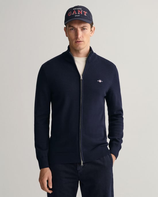GANT Heren Casual Katoenen Rits Vest - Image 1