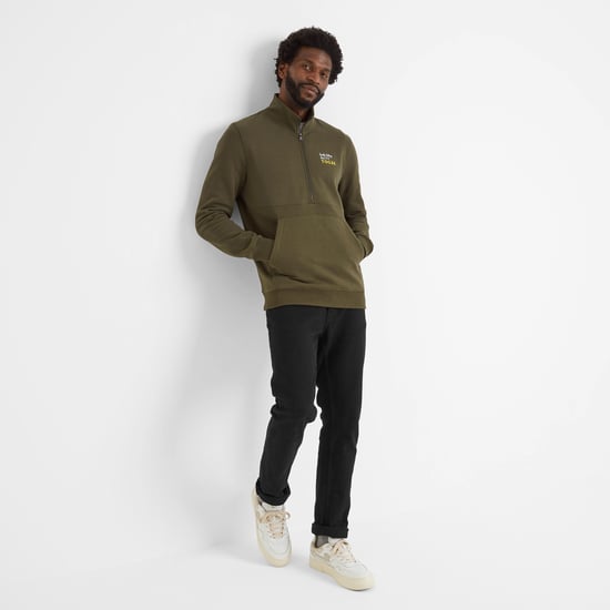 Renard Mens Zip Neck Khaki