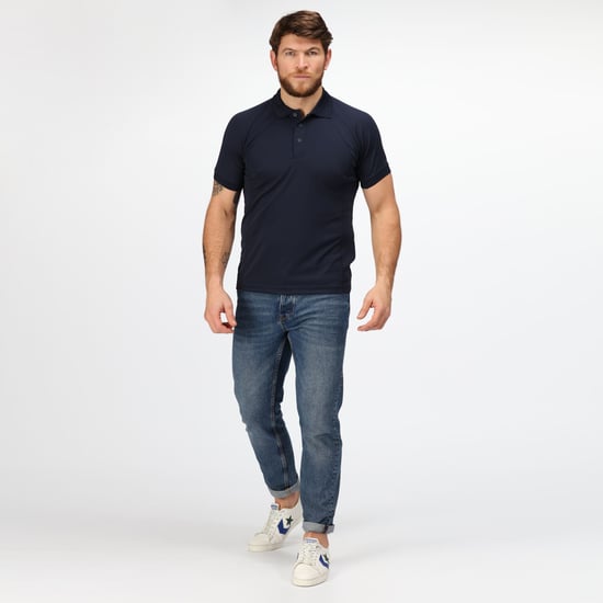 Regatta Professional Mens Coolweave Short Sleeve Polo Shirt (Navy)