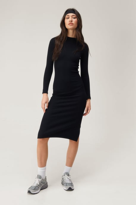 Seamless Long Sleeve Midi Dress
