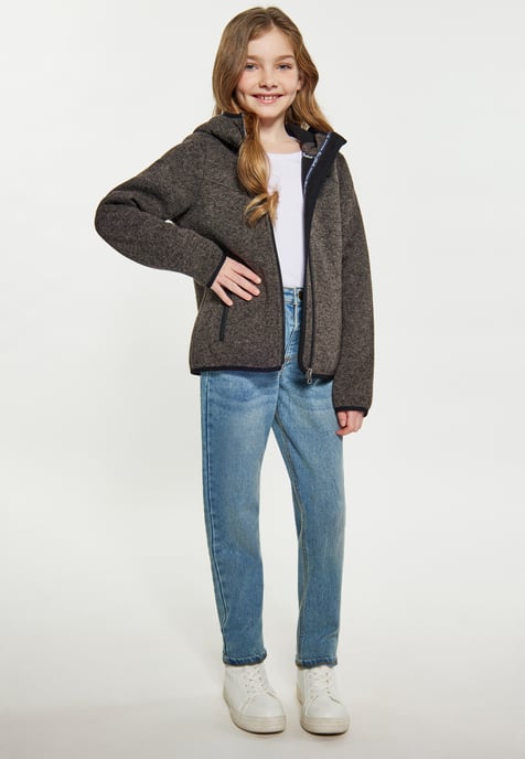 Schmuddelwedda Gebreide fleeceblouse meisjes (kinderen) grijs melange - Image 2