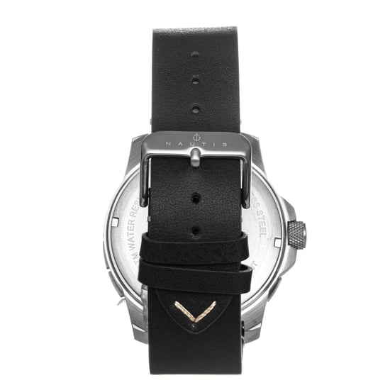 Nautis Dive Pro 200 Leather-Band Watch w/Date