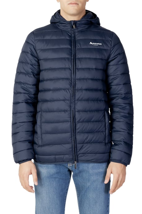 Aquascutum London Logo Navy Blue Active Hoodie Jacket - Image 1