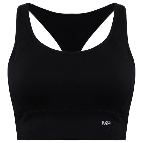 MyProtein Tempo Ultra Naadloze Dames Zwarte Sportbeha - Image 1