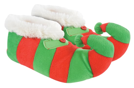 Nieuwigheid Kinderen Kerst Elf Pantoffels - Rood Groen - Image 1