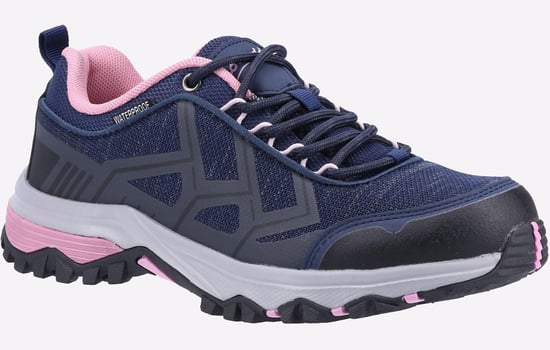 Cotswold Wychwood Low Gerecycleerd Plastic+Synthetisch Pu Dames Navy/Roze Wandelschoenen - Image 2