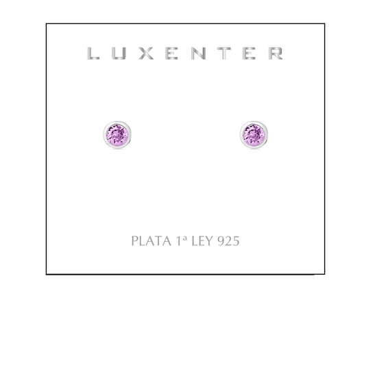 Luxenter essentiële oorbellen in 925 sterling zilver en amethist zirkonia met gerhodineerde afwerking - Image 4
