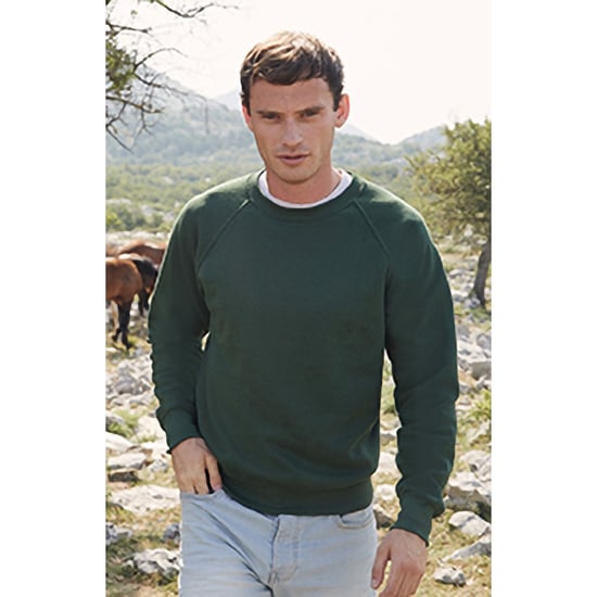 Fruit Of The Loom Heren Raglan Mouwen Belcoro® Sweatshirt (Klassiek Olive) - Image 3